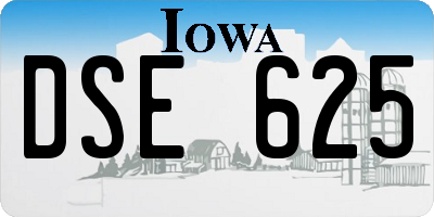 IA license plate DSE625