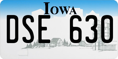 IA license plate DSE630