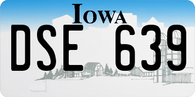 IA license plate DSE639