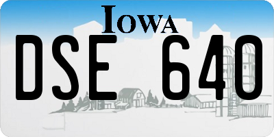 IA license plate DSE640