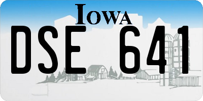 IA license plate DSE641