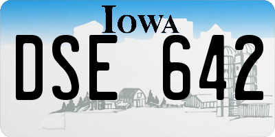 IA license plate DSE642