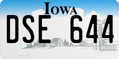 IA license plate DSE644