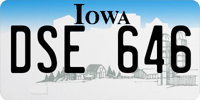 IA license plate DSE646