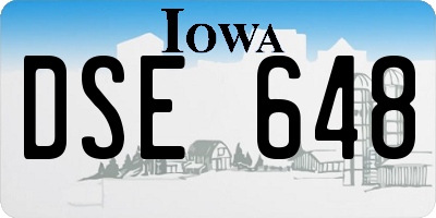 IA license plate DSE648