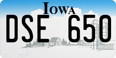 IA license plate DSE650