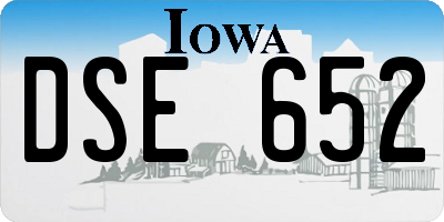 IA license plate DSE652