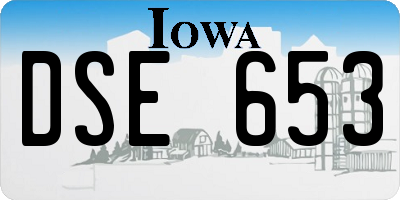 IA license plate DSE653