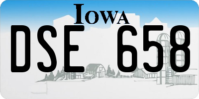 IA license plate DSE658