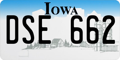 IA license plate DSE662