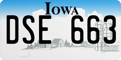 IA license plate DSE663