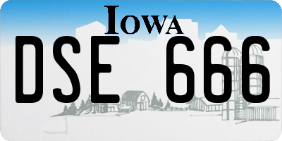 IA license plate DSE666