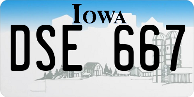 IA license plate DSE667