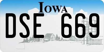 IA license plate DSE669