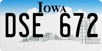 IA license plate DSE672