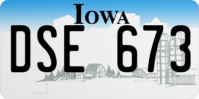 IA license plate DSE673