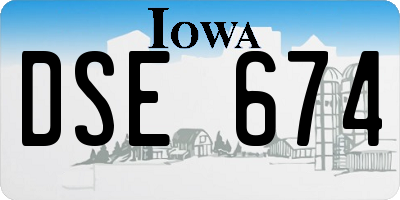IA license plate DSE674