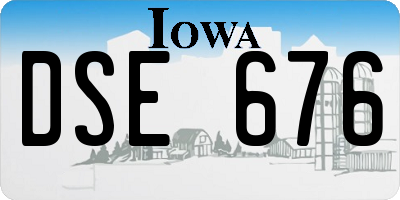 IA license plate DSE676