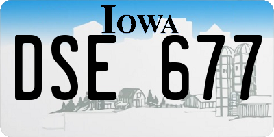 IA license plate DSE677