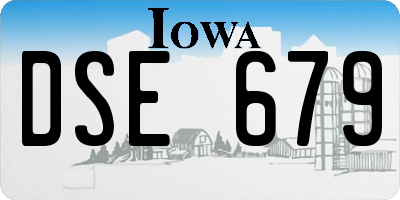 IA license plate DSE679