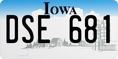 IA license plate DSE681