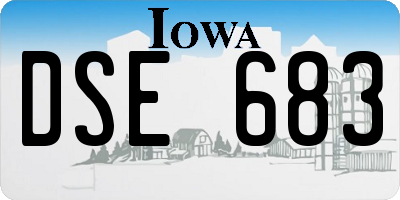 IA license plate DSE683
