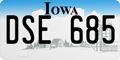 IA license plate DSE685