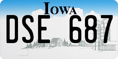 IA license plate DSE687