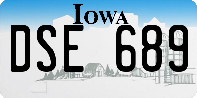 IA license plate DSE689