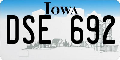 IA license plate DSE692