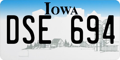 IA license plate DSE694
