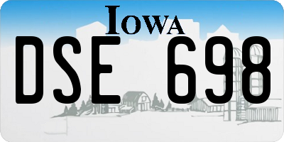 IA license plate DSE698