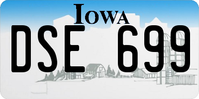IA license plate DSE699