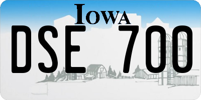 IA license plate DSE700