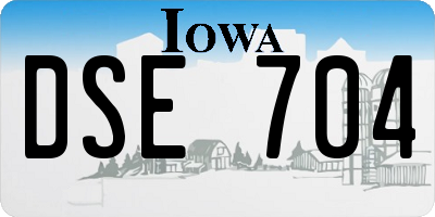 IA license plate DSE704