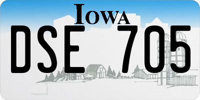 IA license plate DSE705