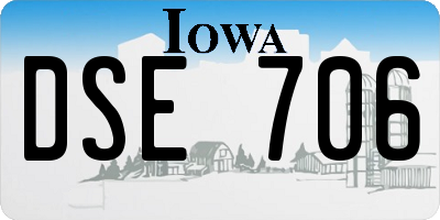 IA license plate DSE706