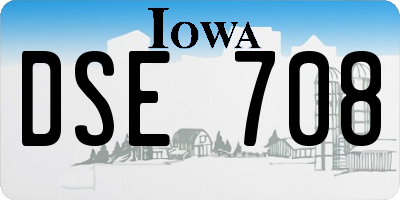 IA license plate DSE708