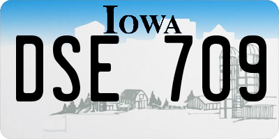 IA license plate DSE709