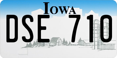 IA license plate DSE710