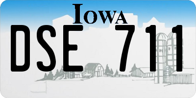 IA license plate DSE711