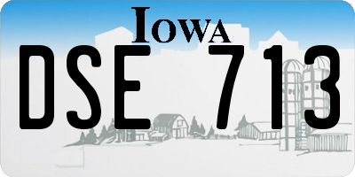 IA license plate DSE713