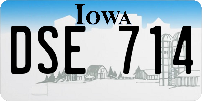 IA license plate DSE714