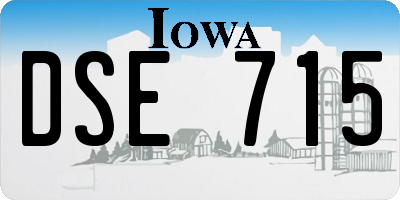 IA license plate DSE715
