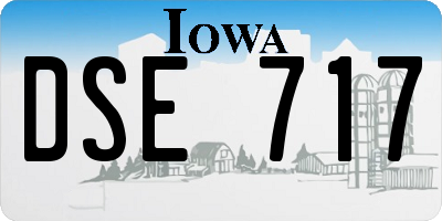 IA license plate DSE717