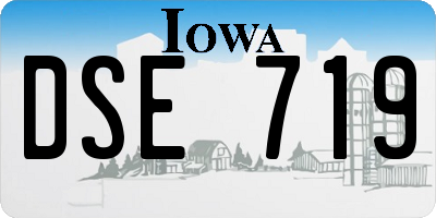 IA license plate DSE719