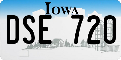 IA license plate DSE720