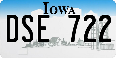 IA license plate DSE722