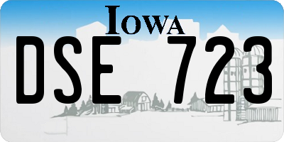 IA license plate DSE723