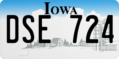 IA license plate DSE724